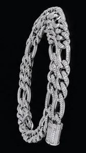 <b>Silver</b> Tone 18K Gold Plated Figaro Cuban Chain Necklace Iced Out Natural Zircon Link <b>Choker</b> for Party Unisex Brass Jewelry - Product Image 3