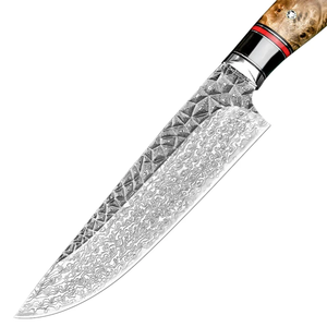 Couteau de chef traditionnel en acier Damas forgé à la main LEGACY BLADES, ambidextre, avec manche ergonomique en bois écologique - Product Image 4