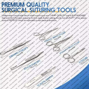 Kit de Sutura Quirúrgica Básico Profesional, Kit de Práctica de Sutura Médica, Kit de Práctica de Sutura de Acero Inoxidable Alemán - Product Image 3