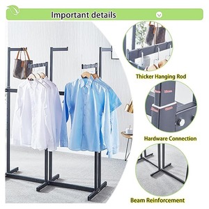 Powder Coated Metal Clothing Rack Heavy Duty Retail Display - Product Image 1