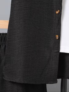 Big <b>Boy</b> Clothes <b>Boys'</b> Suit Spring Summer And Autumn Collection Woven Fabric Button-<b>Up</b> Shirt And Elastic Waist Shorts Casual Set - Product Image 4