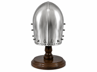Casco de Caballero Medieval Hecho a Mano de Alta Calidad, Casco Bascinet con Diseño de Calavera, Armadura de Acero Suave, Visera Completa, para Cosplay y Reenactment