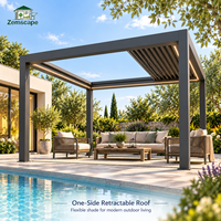Pergola à lames orientables de qualité commerciale, pergola bioclimatique, pergola en aluminium, auvent en aluminium, pergola résistante au vent pour terrasse de café