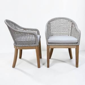 Silla de Comedor Contemporánea Moderna de Lujo Ecológica para Apartamento u Hotel, Base de Madera de Teca Natural, Respaldo Sólido para Exteriores - Product Image 1