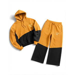 Conjunto Deportivo Unisex con Capucha y Bloques de Color, 100% Algodón, 450 g/m², Sudadera Casual con Bolsillos y Cordón Ajustable - Product Image 1