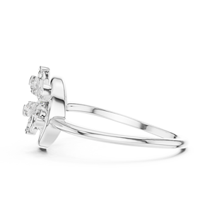 ETERNAL BLOSSOM SWIRAL Ensemble de bagues vintage en or blanc 18 carats plaqué rhodium avec diamants de laboratoire pour fiançailles, mariage, fête, Saint-Valentin - Product Image 3