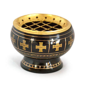 Brûleur à Bakhoor en laiton émaillé rouge, brûleur d'encens personnalisé, Mabkhara en métal antique, encensoir pour la maison, pour les rituels religieux - Product Image 6