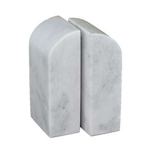Porte-livres en marbre naturel blanc de forme irrégulière au design moderne, gravé, décoration de table, cadeau, décoration de la maison - Product Image 1