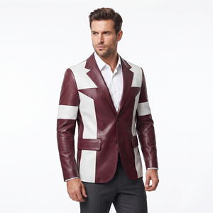 Men's Slim Fit <b>Leather</b> <b>Blazer</b> Coat Men Cowhide Office Wear <b>Leather</b> <b>Blazer</b> Men 100% PU <b>Leather</b> <b>Blazer</b> Coat With Button - Product Image 6