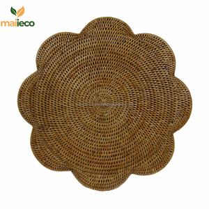 Style classique rond rotin cuisine Table à manger tapis tampons napperons Durable écologique à la main pour la maison hôtel Restaurant utilisation - Product Image 1