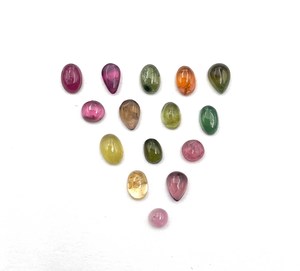 Tourmaline naturelle multicolore, cabochon, formes variées, pierres précieuses en vrac, 4-7 mm, certifiées IGI, haute qualité, 20 carats, pour la fabrication de bijoux - Product Image 3