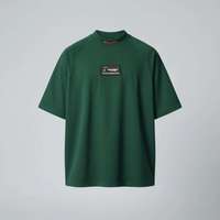 Kaos Pria Bordir Custom Minimum Order Rendah Terbaik untuk Musim Panas 250GSM Bahan Tebal Warna Hijau Zaitun Ukuran Besar