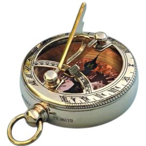 ชุดเข็มทิศนาฬิกาแดดทองเหลืองโบราณ พร้อมกล่องไม้หุ้มหนัง เครื่องมือนำทางพกพาแบบวินเทจสำหรับการผจญภัยกลางแจ้ง - Product Image 2