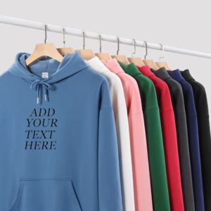 Sudadera con Capucha Negra de 500g, Personalizable con Logotipo, Estilo Urbano, Lisa, de Algodón Grueso, Oversize y Corta para Hombre - Product Image 1