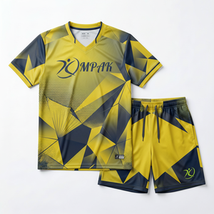 Ensemble maillot et short de volley-ball personnalisé en turquoise à rayures tigrées, séchage rapide, uniforme d'équipe, sublimation, vêtements de sport OEM en gros - Product Image 1
