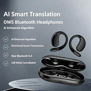 Auriculares inalámbricos Bluetooth con gancho para la oreja 2026, pantalla digital de batería, traducción inteligente por IA, traductor IA, auriculares con traductor en tiempo real - Product Image 2