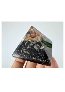 Pirámide de Cristal de Turmalina Negra Única con Selenita y Bobina Curativa, Protección Natural Contra Campos Electromagnéticos para Decoración del Hogar u Oficina - Product Image 2