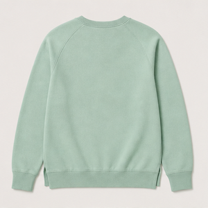 Sudadera Personalizada Verde Menta para Hombre, Corte Relajado, Cuello Redondo, Tejido Acordonado Compacto, Algodón Orgánico MCRW-0031 - Product Image 2