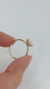 Bague de fiançailles en diamant de laboratoire taille coussin de 2 carats, or jaune massif 14K/10K, certifiée IGI, cadeau de luxe pour femme - Product Image 4