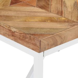 Table à manger en bois naturel avec pieds blancs - Product Image 4