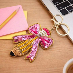 <b>Custom</b> Seed Beaded <b>Keychain</b> For Bags Keys Decorative Embroidery Glass Shaped Bag Pendant Key Rings For Women Gifts Accessory - Product Image 5