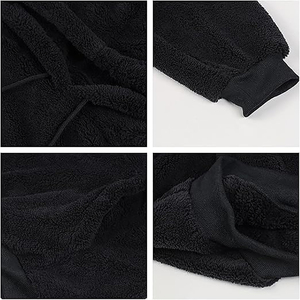 Sherpa Loose <b>Hooded</b> <b>Fleece</b> Men's <b>Jacket</b> With Zip Pocket Custom Hunting <b>Fleece</b> <b>Jackets</b> Windproof Sherpa <b>Fleece</b> <b>Jacket</b> OEM - Product Image 5