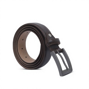 Men's <b>Cow</b> Hide Leather Casual Belt with Alloy Pin Buckle and Custom Logo - Product Image 4