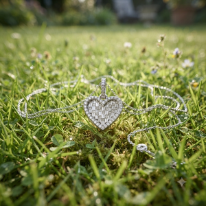 เครื่องประดับทองคำแท้ 14K ทำมือ ประดับเพชรแล็บโกรว์ รูปหัวใจสุดคลาสสิก สร้อยคอจี้ห้อย โรแมนติก ของขวัญวันวาเลนไทน์ - Product Image 3