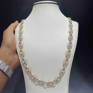 Silver Cuban Link <b>Chain</b> Moissanite <b>Iced</b> <b>Out</b> 925 Silver Moissanite Diamond Cuban Link <b>Chain</b> for Men & Women with VVS-VS Clarity. - Product Image 6