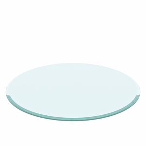 Tavolo da pranzo rotondo in vetro temperato da 36 pollici trasparente con bordo smussato lucido spesso 2/5 pollici - Product Image 5