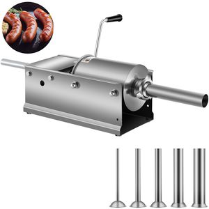 Remplisseuse manuelle horizontale de saucisses, 5 embouts de remplissage, capacité 3L/7Lbs, usage domestique et commercial, état d'occasion - Product Image 1