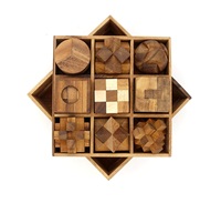 Rompecabezas de Madera Ecológicos al por Mayor, Rompecabezas de Lógica 3D Encajables, Juguetes Educativos STEM para Niños, Juego de Rompecabezas de Escritorio