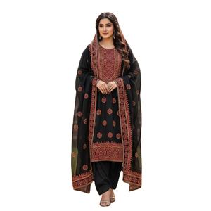 Nuevo Vestido Salwar Kameez Recto para Mujer de WS INTERNATIONAL, Estilo Pakistaní e Indio, en Tela de Seda, Diseño Étnico, Traje Sarree, Nuevo Modelo para Eid - Product Image 1