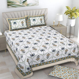 Draps de lit d'hôtel traditionnels en pur coton avec housses d'oreiller, ensemble de draps imprimés en coton, dernière collection de literie de luxe en coton imprimé - Product Image 3