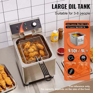Friggitrice Elettrica Commerciale da Banco 1750W con Altezza Cestello Regolabile in Acciaio Inox, Capacità 12Qt/11.5L, Usata - Product Image 3