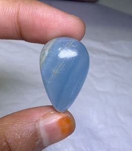 Cabujón de Calcita Azul Natural con Bandas, Gema Suelta al por Mayor, Gema de Corte Pera Hecha a Mano con Cambio de Color - Product Image 2