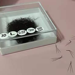 Wholesale Loose Fans Black Matte Soft Natural Long Synthetic Hair Handmade Eyelash Extensions 3D-8D CC/DD/L/M Curl Custom Logo - Product Image 5
