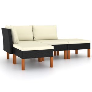 Conjunto de Muebles de Jardín de Ratán PE Negro, Ligero y Elegante, Solución Ligera para Entretenimiento al Aire Libre - Product Image 2