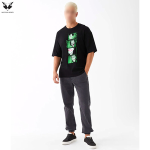 T-shirts pour hommes en coton 100% uni, col rond, respirants, couleur verte et noire, best-seller, vêtements pour hommes - Product Image 5
