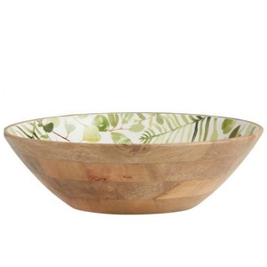 Bol au design contemporain, bol à salade en bois d'acacia personnalisé, bol de service durable, bol fait main pour la maison et les fêtes - Product Image 1
