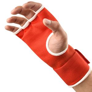 Bandage de boxe élastique rouge avec fermeture auto-agrippante, équipement de protection respirant pour adultes, style standard unisexe - Product Image 1