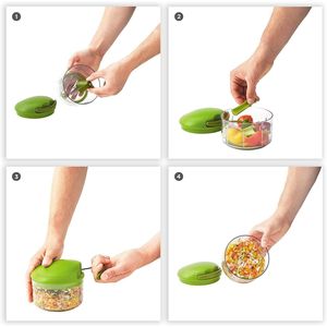 Procesador de Alimentos Manual Verde de 2 Tazas con Mecanismo de Cuerda para Picar y Triturar - Product Image 3