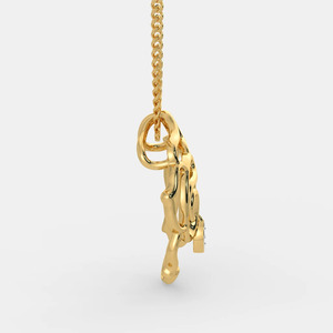 Collar con Colgante de Flor de Rosa en Oro Amarillo con Diamante Cultivado en Laboratorio - Product Image 2