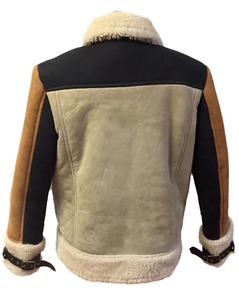 Luxury Genuine Leather <b>Shearling</b> <b>Jacket</b> <b>Men</b> Premium Sheepskin Fur Aviator Winter Coat Warm Stylish Outerwear Fit - Product Image 4