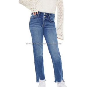 Pantalons larges tendance 2025 de haute qualité pour femmes, jeans à taille haute, pantalons en denim amples, jeans en coton personnalisés pour femmes, multi-poches - Product Image 1
