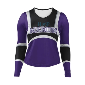 Uniforme de porristas sublimado, top corto de manga larga, ropa personalizada para porristas, camisetas de competición para mujer, ropa deportiva de práctica. - Product Image 1