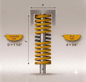 Mollificio Bordignon Yellow Die <b>Spring</b> 4S Extra heavy load Carga extra fuerte Housing Dia: 1 Rod Dia: 1/2 - Product Image 1
