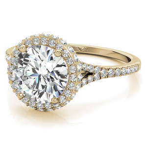 Bague de fiançailles en or massif 14k/18k avec halo cathédrale, halo latéral, diamant ovale cultivé en laboratoire certifié IGI, style mignon pour femmes - Product Image 2