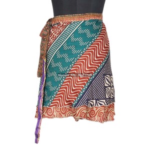 Latest New Style Silk <b>Wrap</b> Short Mini Skirts Mini Skirt Good Quality For Girl/Women Women's Boho Print Casual <b>Beach</b> Mini Skirt - Product Image 3