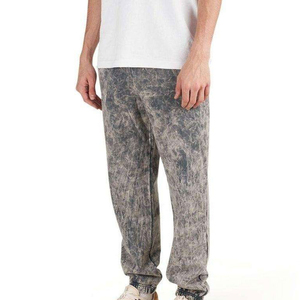 <b>Men</b> Wide Leg Canvas Sweatpants Elastic Waist Casual Joggers Midweight 100% Cotton Embroidery Streetwear <b>Summer</b> <b>Pants</b> - Product Image 1